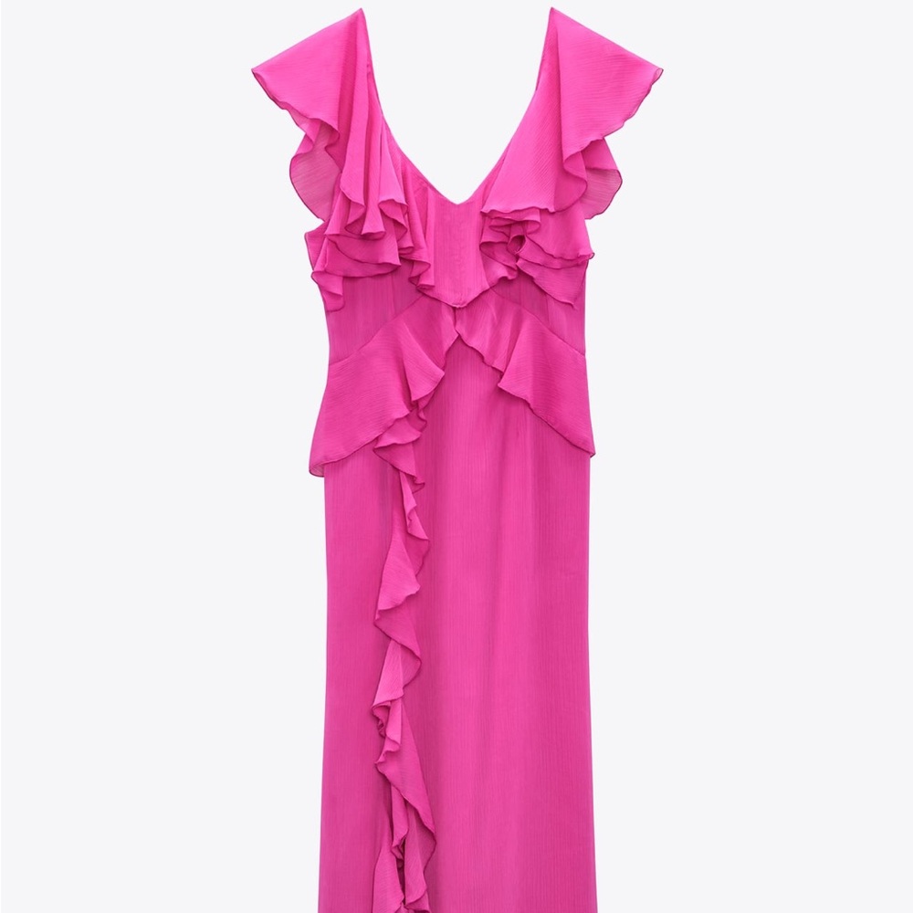 Zara magenta ruffled gown